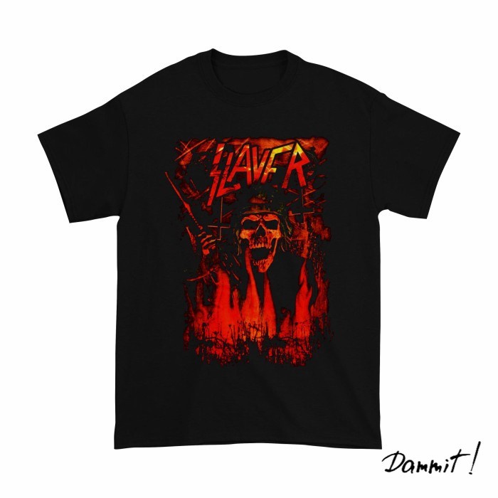 Kaos Band Slayer Wehrmacht | Kaos Music Slayer - Hitam