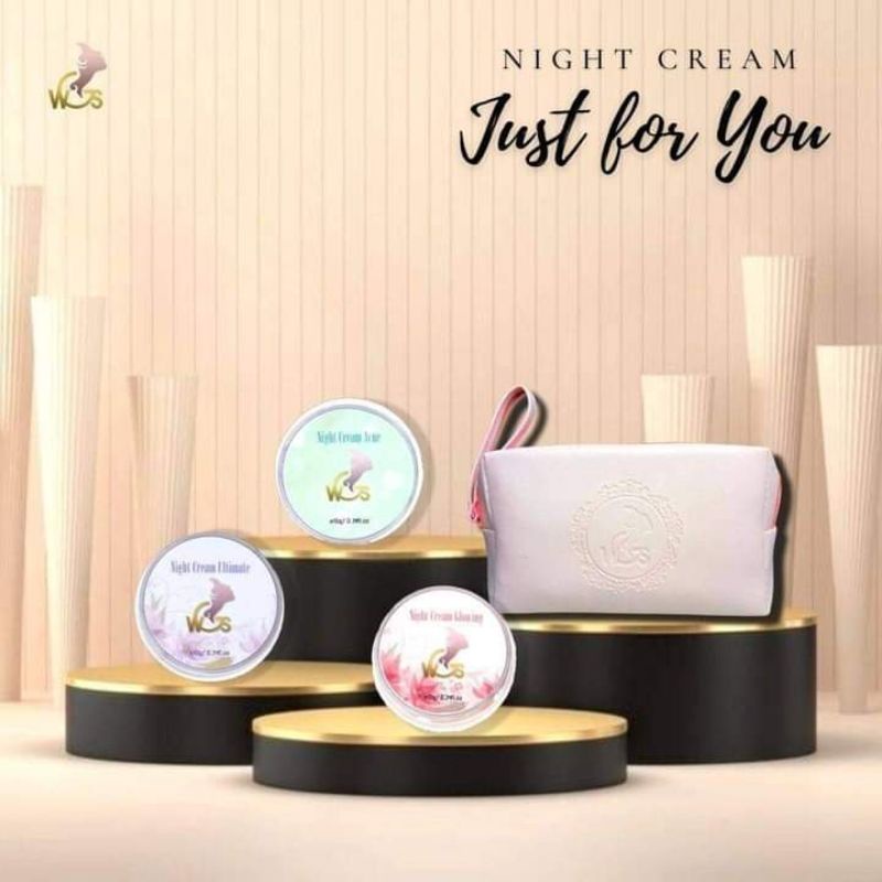 WGS NIGHT CREAM BPOM  ( Whitening Glossy Skincare )