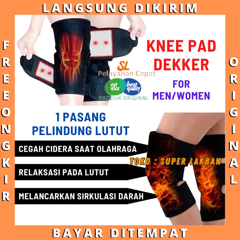 Dekker Lutut Terapi Knee Pad Magnetik 1 PASANG Pelindung Nyeri Sendi Lutut Ketika Olahraga