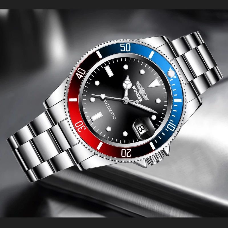 Jam Tangan Pria Winner Original Homage Submariner Pepsi Automatic