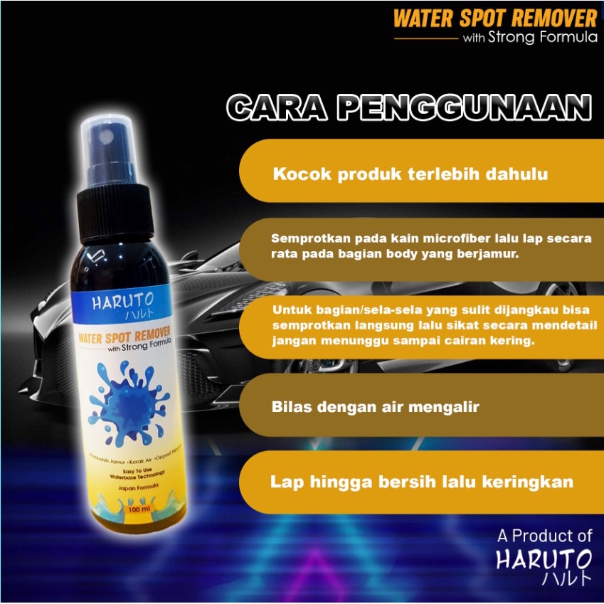 Water spot remover by Haruto pembersih jamur dan kerak air pada body mobil dan motor 100ml