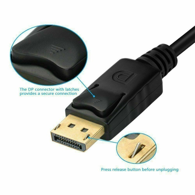 DP DisplayPort To HDMI DVI VGA 3 in 1 Adapter Converter Cable 1080P