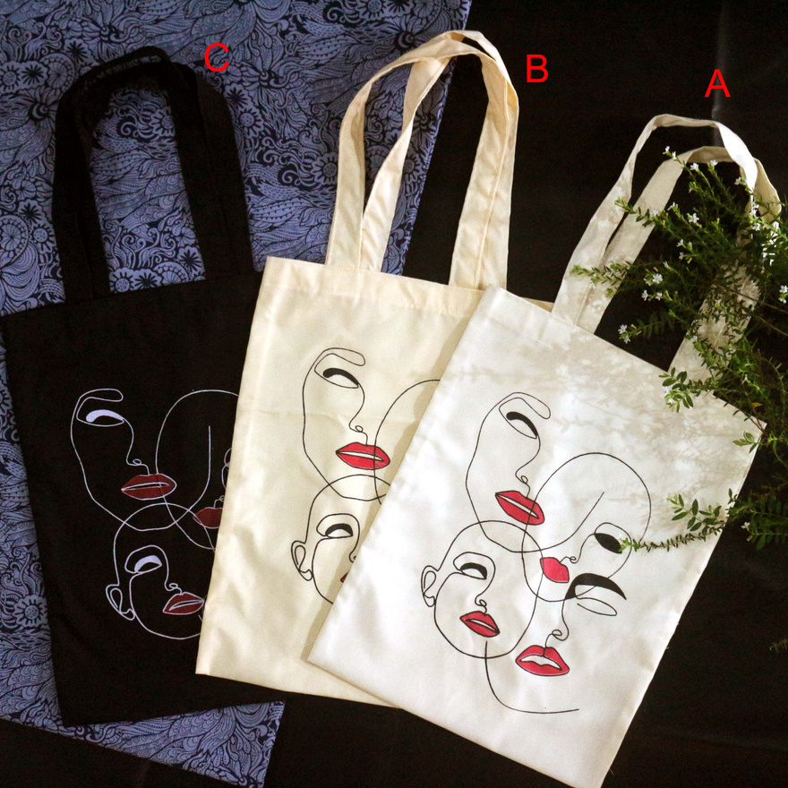 TOTE BAG TAS WANITA MOTIF WAJAH