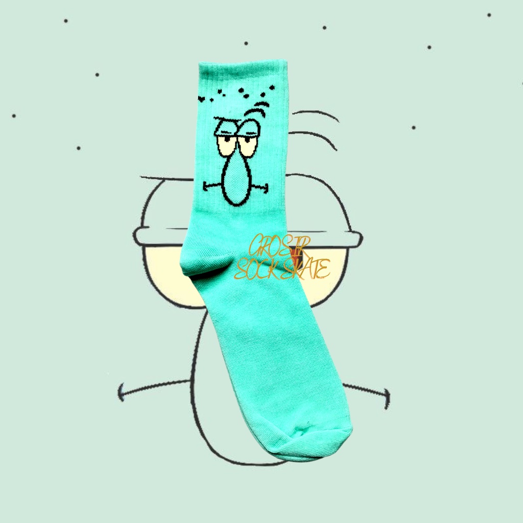 kaos kaki old school kartun squidward