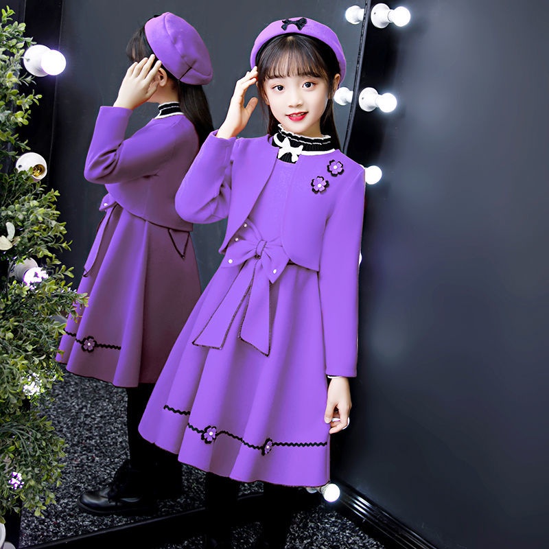 New autumn and winter children's wear three piece girls' princess skirt long sleeve Korean foreign w