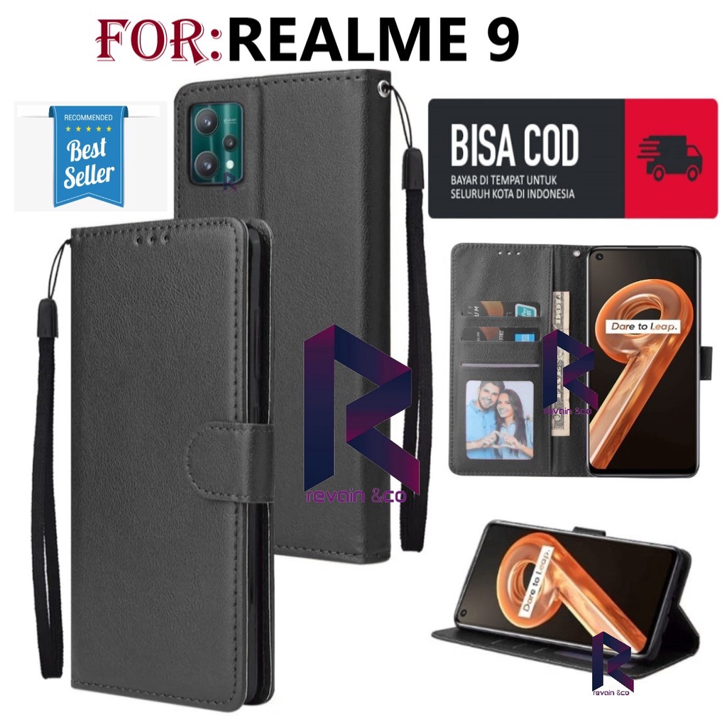 FLIP COVER REALME 9 CASE DOMPET CASING FLIP WALLET LEATHER KULIT PREMIUM SARUNG BUKA TUTUP FLIP CASE REALME 9