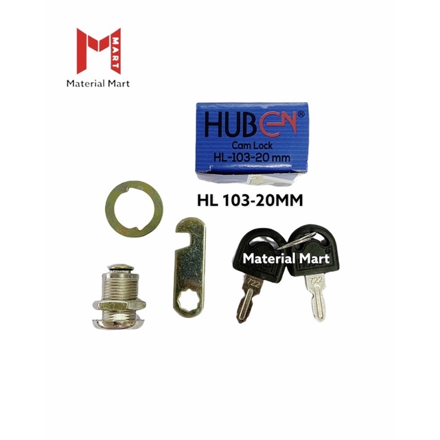 Kunci Laci Huben 103-20mm | Kait Lemari Loker | CamLock 103-20 | Cam Lock | Material Mart