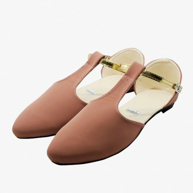 Vahn SUKI Sepatu Flat Shoes Kerja Wanita Casual Santai Hitam Abu FMD05