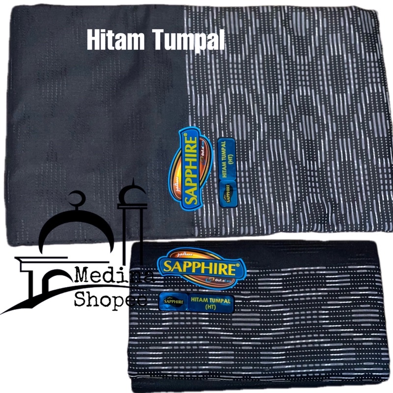 Sarung dewasa Sapphire Hitam/ sarung murah hitam/ sarung tumpal/sarung lebaran