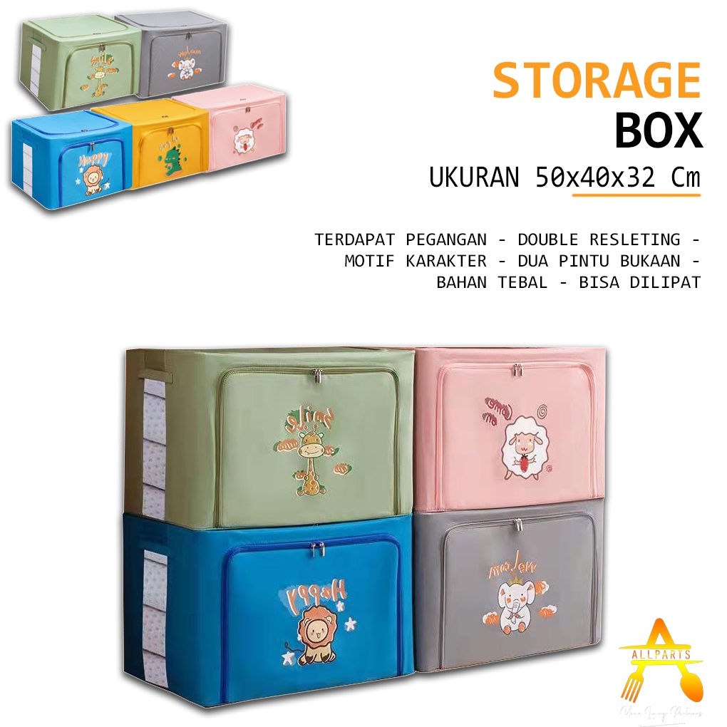 Stronge Box 66L Karakter Kontener Buku Kotak Organizer Bag Pakaian Penyimpanan Serbaguna