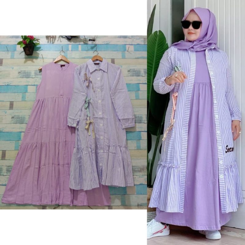Set 2in1 outer + inner jevanni/Set outer salur/Set long outer