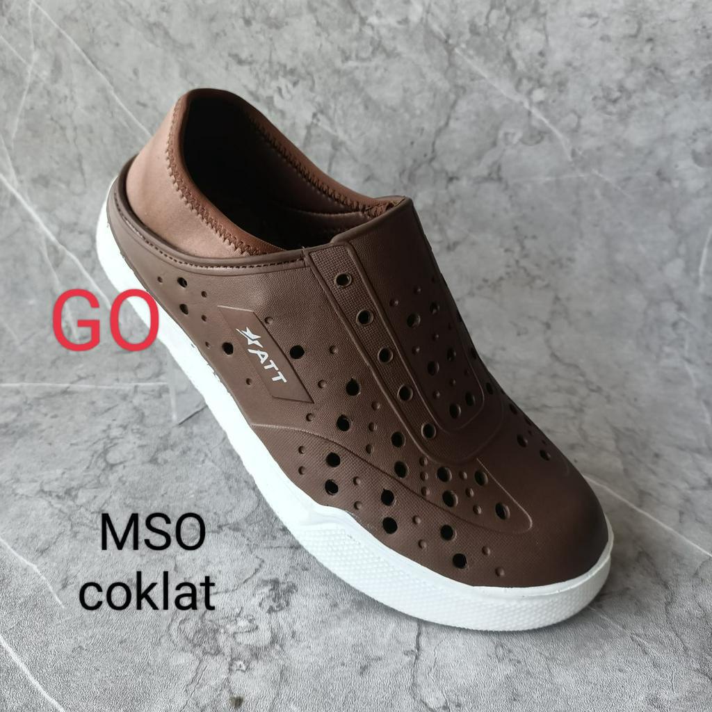 sogo ATT MSO 900 Sepatu Pria Karet Anti air Murah Kombinasi Kain Lipat Slip On Ringan Anti Slip