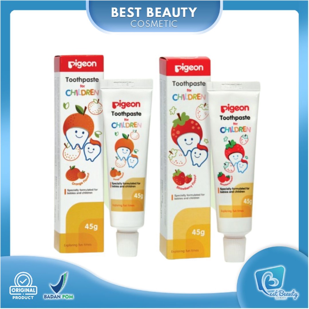 ★ BB ★  PIGEON Toothpaste Orange Flavour - Strawberry 45Gr | Pasta Gigi Bayi