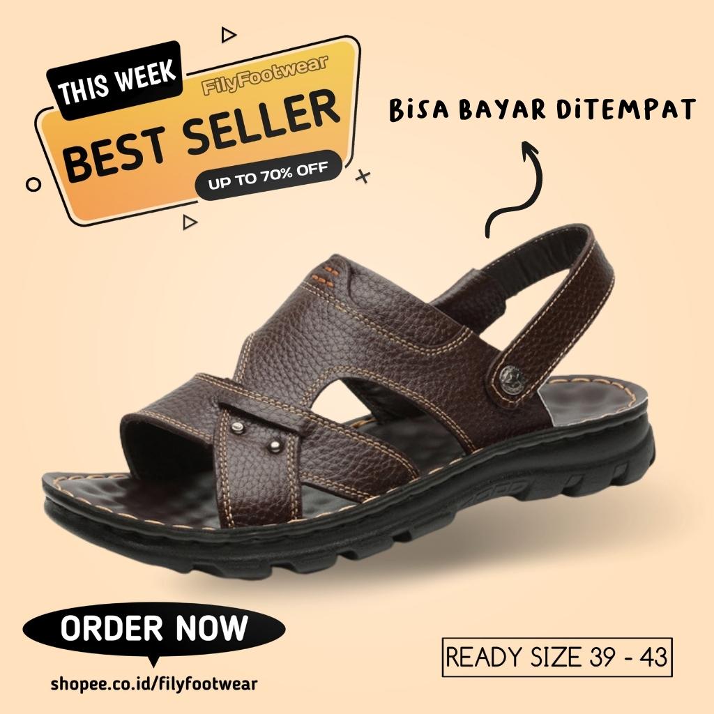 Sandal Joemen S 05 Sendal Import Pria Berbahan Kulit Tentunya Nyaman Dan Awet Tampilan Mewah Sndal C