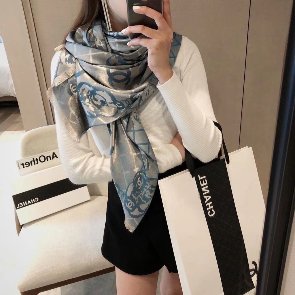 LUXY LX4021 SELENDANG WANITA SCARF / SYAL BRANDED LENGKAP DENGAN PAPERBAG + BOX + FAKEBILL IMPORT QUALITY KUALITAS PLATINUM