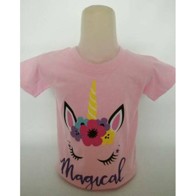  Baju  kaos  anak motif unicorn  face Shopee Indonesia