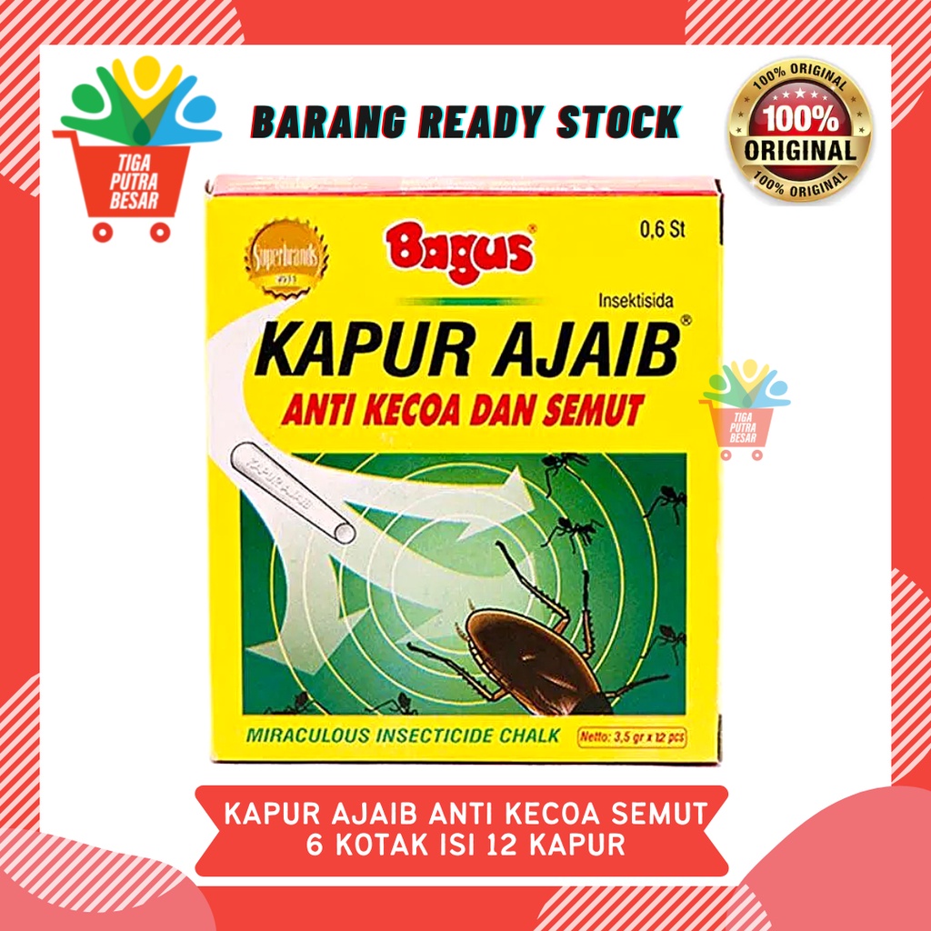 KAPUR AJAIB BAGUS ANTI KECOA DAN SEMUT BOX 12 PCS