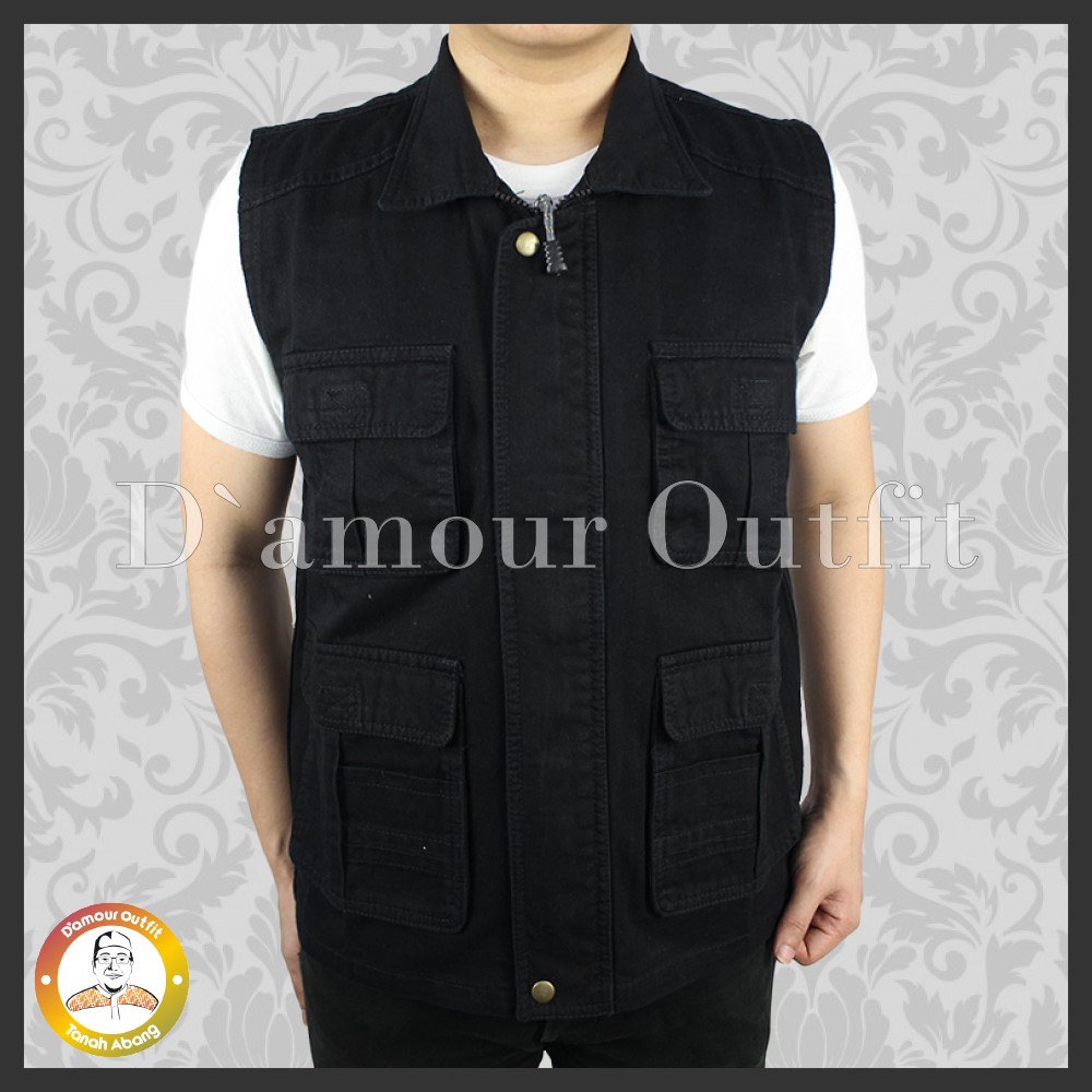 Rompi Outdoor Casual Pria Polos Kanvas Vest Gunung Tactical Lapangan Cowo Jaket Cargo Motor Cowok Dewasa Hitam Murah Zoo Keeper K3 Ojol Grab Gojek Relawan Anis Baswedan Jumbo Katun Jeans Parasut Rajut Knit Army Korea KPU Anak Anti Air Angin Touring Import