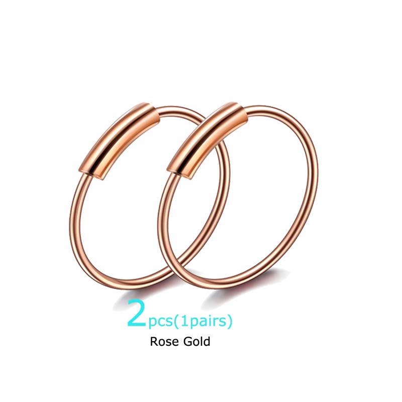 2pcs Hoop Earrings Daith Rook Pinna Helix Piercing Nose Ring Stianless Steel 22G