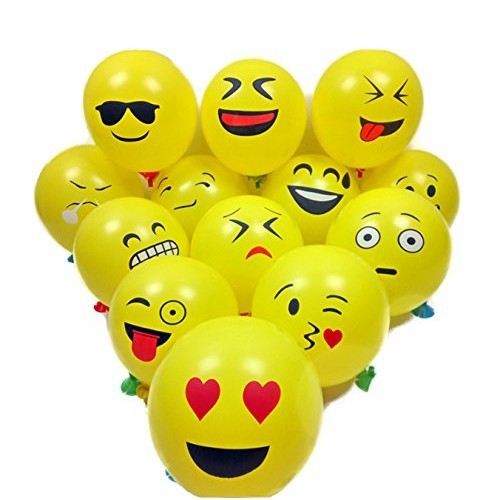 10 Pcs Balon Lateks Motif Emoticon Warna Kuning Untuk Dekorasi Pesta Ulang Tahun