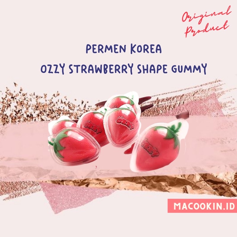 

Permen Korea NONHALAL bentuk Strawberry Gummy Jelly Shape Ozzy ORIGINAL IMPORT