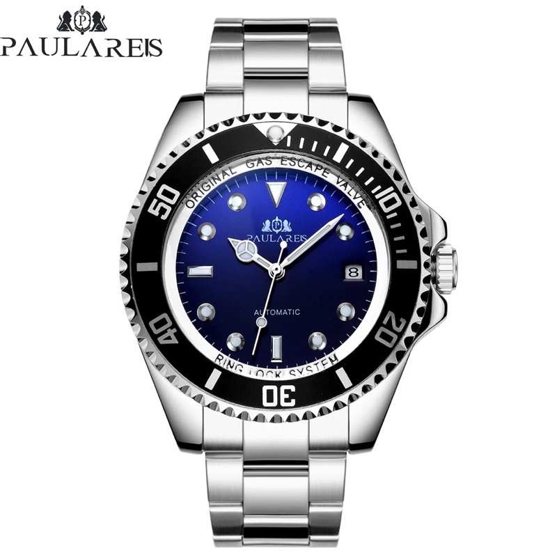 Jam Tangan Pria Automatic Paulareis Homage Submariner Deepsea