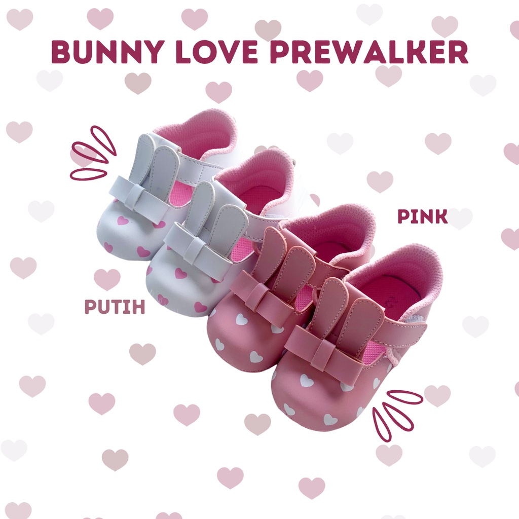 sepatu baby perempuan laki laki 0 6 12 18 bulan BUNNY LOVE prewalker baru jalan