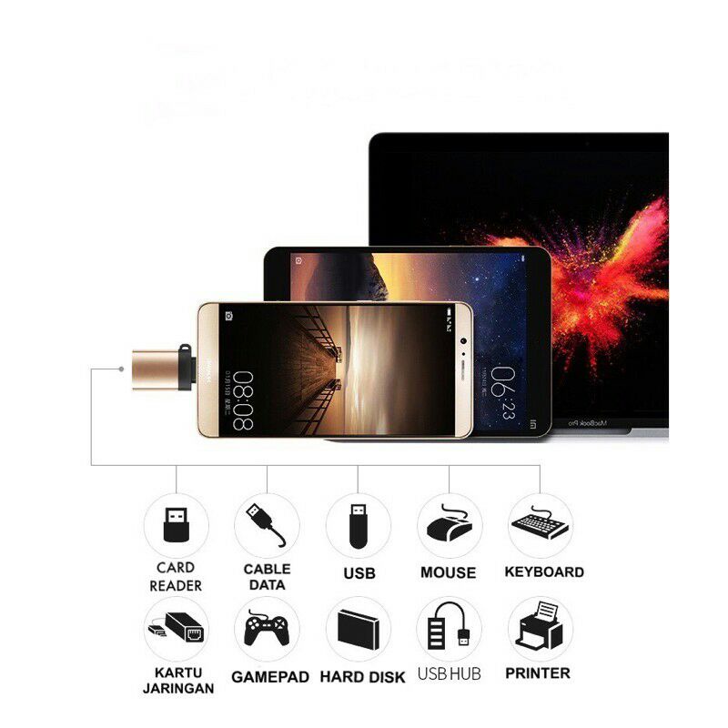 premium converter adaptor usb to type-c / micro