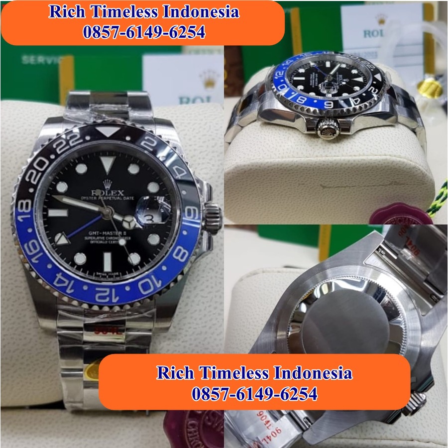 Best Seller  Jam Tangan Fashion Pria Merk Rolex Gmt Master II 116710 Batman Ceramic Noob 904L V10 St