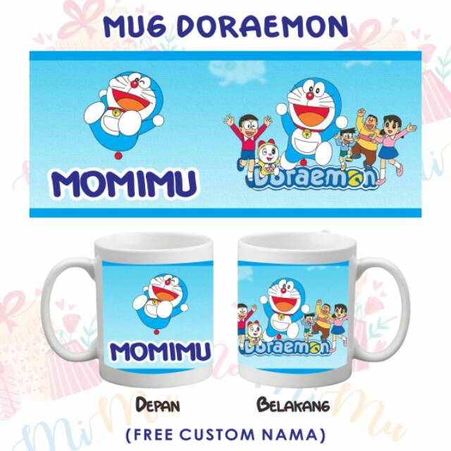 

Mug Souvenir/Kado/Merchandise Custom Nama Karakter Doraemon