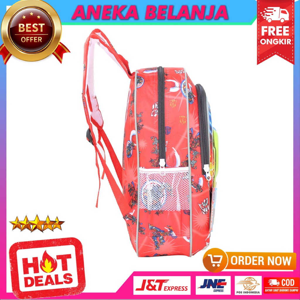 Ransel Anak Laki-Laki Motif Lampu Among Us Warna Merah Lucu Imut Cocok Untuk Sekolah Multifungsi