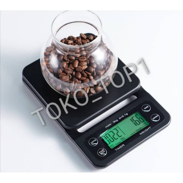 timbangan kopi digital 3kg / 0.1g timer v60 drip coffee