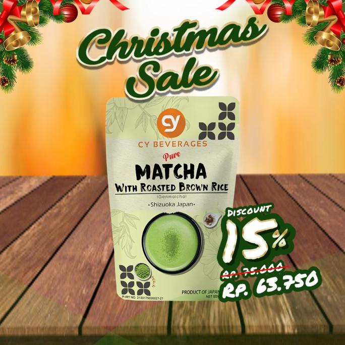 

(BISA COD) CY PURE MATCHA WITH BROWN RICE GENMAICHA 100% JAPAN IMPORT 100 GR KOMPLIT Kode 721