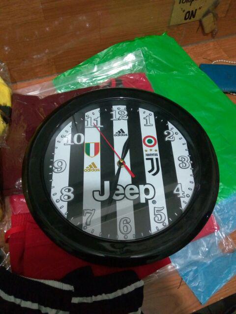 Gratis Bubble Wrap + Dus - Jam Dinding Klub Bola Juventus Jeep Desain Baru [750 Gram]