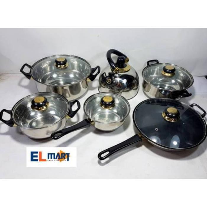 Unik Niko panci set stainless NK1113P / cookware sate Murah