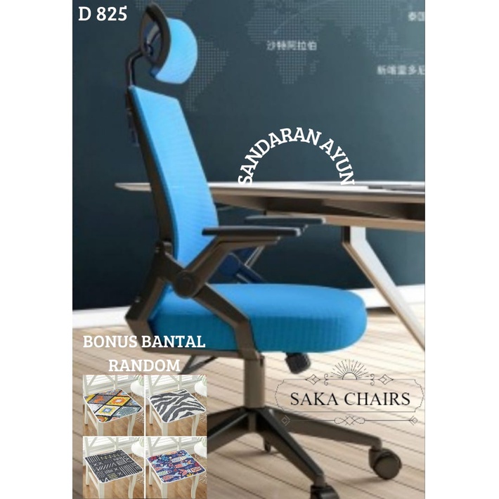 Kursi Kantor Kursi Staff-D825 Black Blue