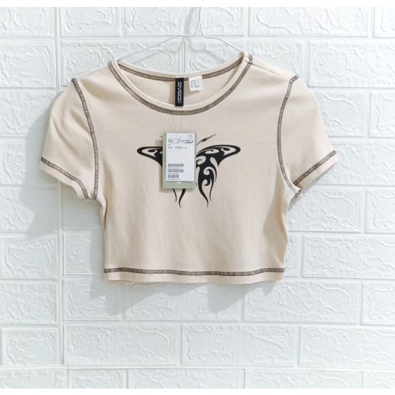 H&M hnm Butterfly Crop top