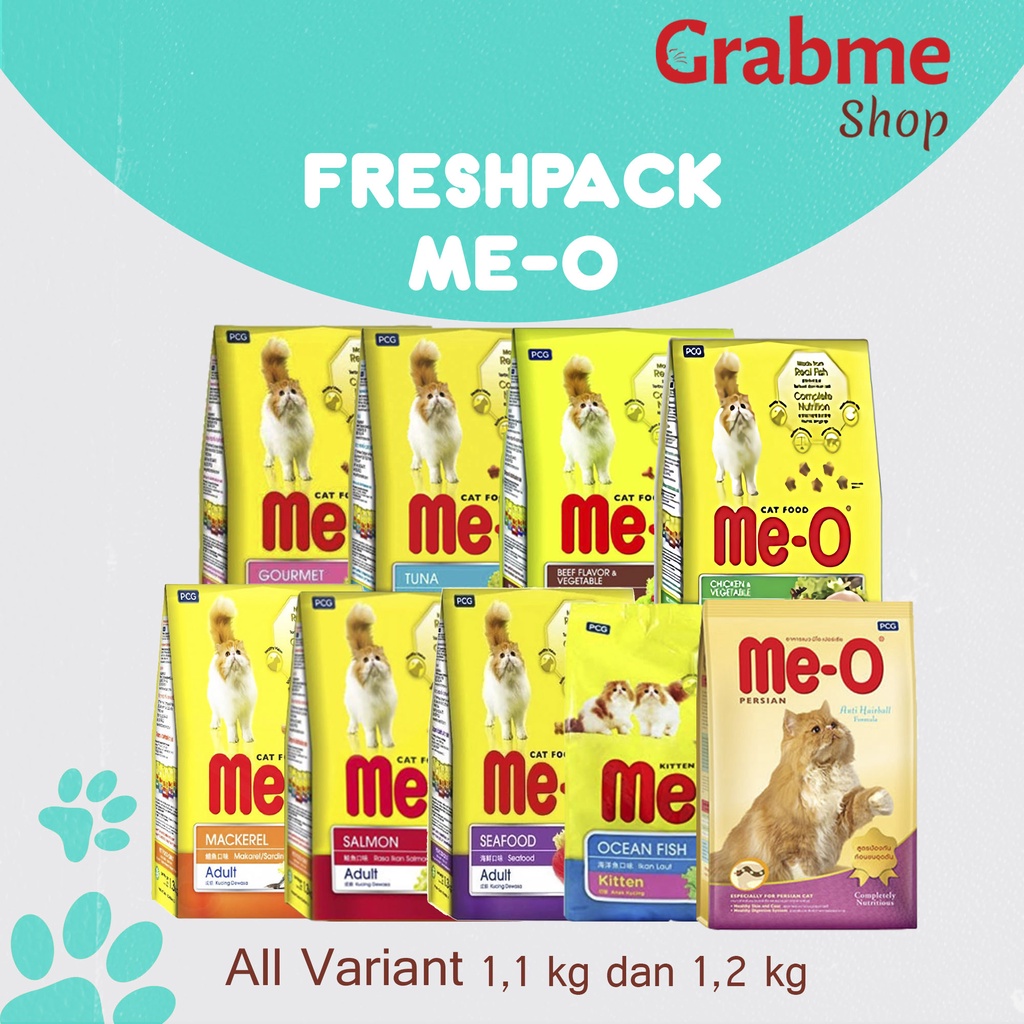 Makanan Kucing kering murah Premium MEO Freshpack All Variant 1,1 kg / 1,2kg