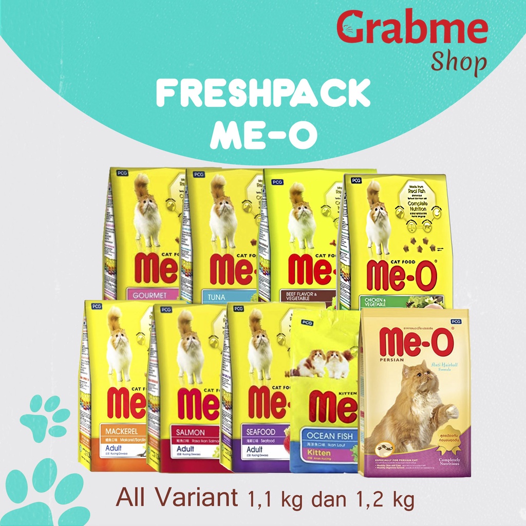 Makanan Kucing kering murah Premium MEO Freshpack All Variant 1,1 kg / 1,2kg