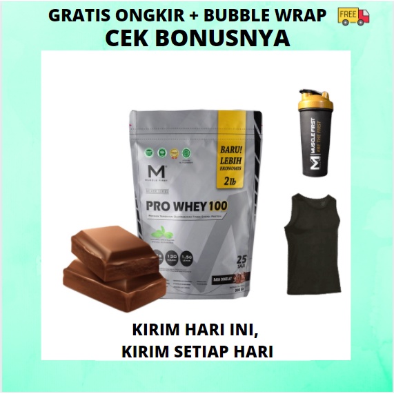 Muscle First Pro Whey 100 2lbs Whey Protein 900gr 25 Serving BPOM HALAL COKLAT / VANILA KURMA MADU PROWHEY MUSCLEFIRST M1 / ISOLATE MUSCLEFIRST WHEYPROTEIN PROWHEY100 900 GR GRAM 2 LBS LB