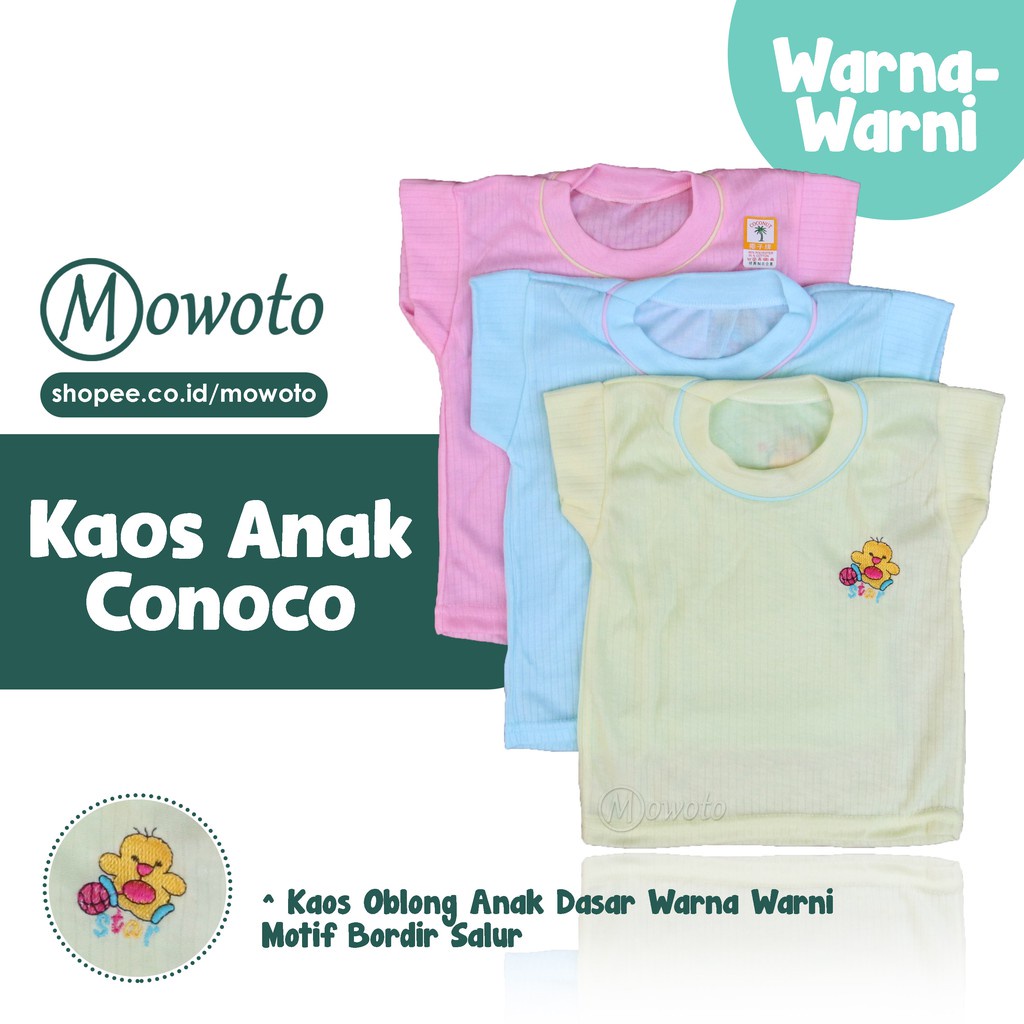 12 PCS ( 1 LUSIN ) Kaos Oblong Bayi Katun Salur Anak Bayi atasan
