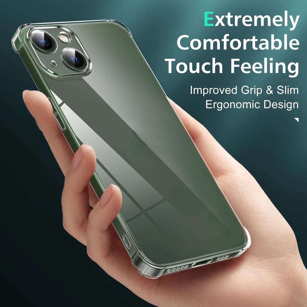 1 Pc Soft Case Silikon TPU Transparan Shockproof Untuk IPhone 14 14Plus 14pro 14pro Max