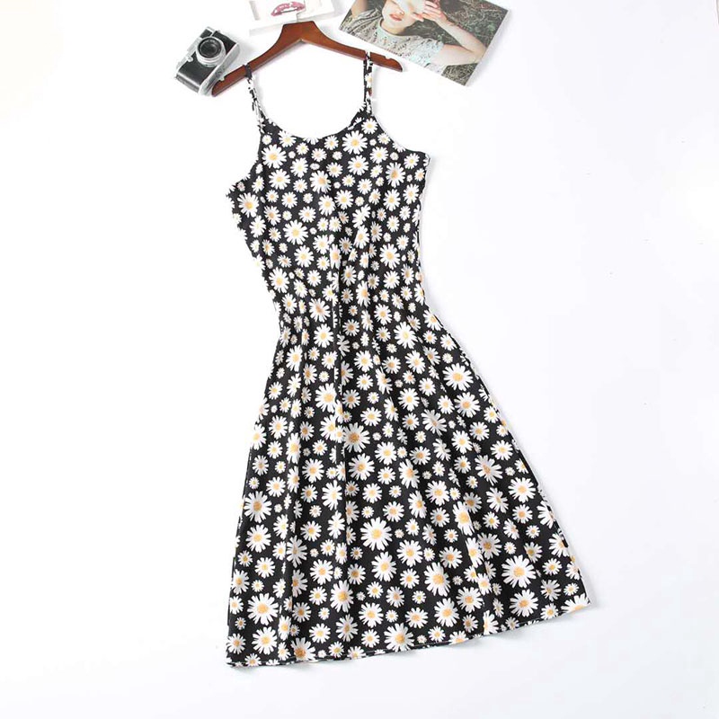 musim panas wanita strapless chiffon bohemian floral dress