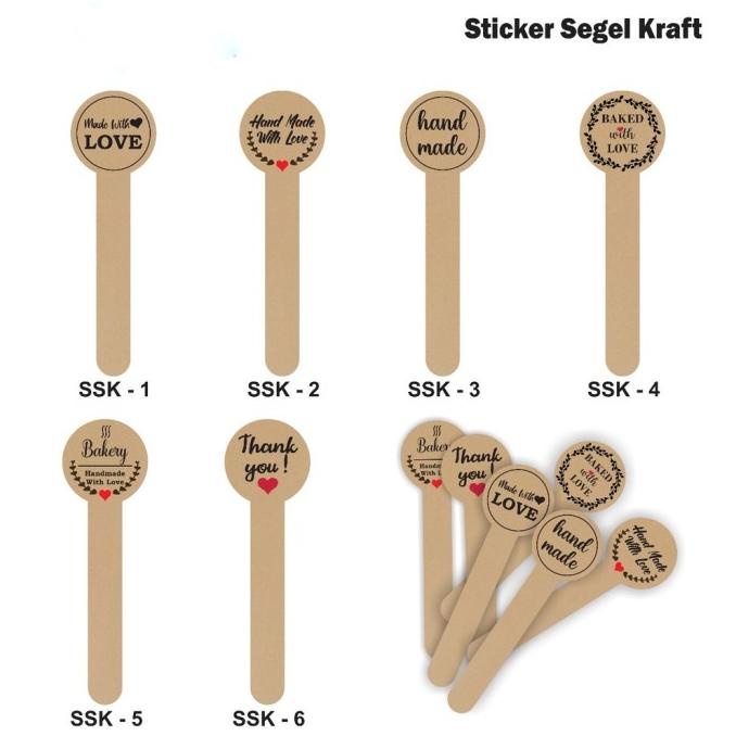 

(BISA COD) Sticker Seal Dus Kraft isi 42pcs Stiker Segel Kemasan Botol Makanan EKSLUSIF Kode 1047
