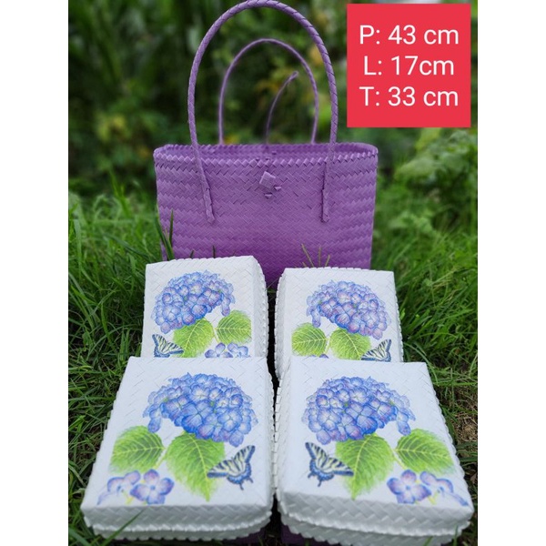 promo keben set isi 4 / tas anyaman plastik