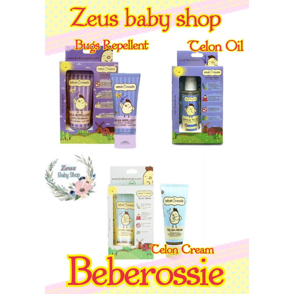 Bebe Roosie BUGS REPELLENT KRIM / MINYAK TELON Anti Nyamuk / MINYAK KAYU PUTIH Spray + Olive Oil NEW