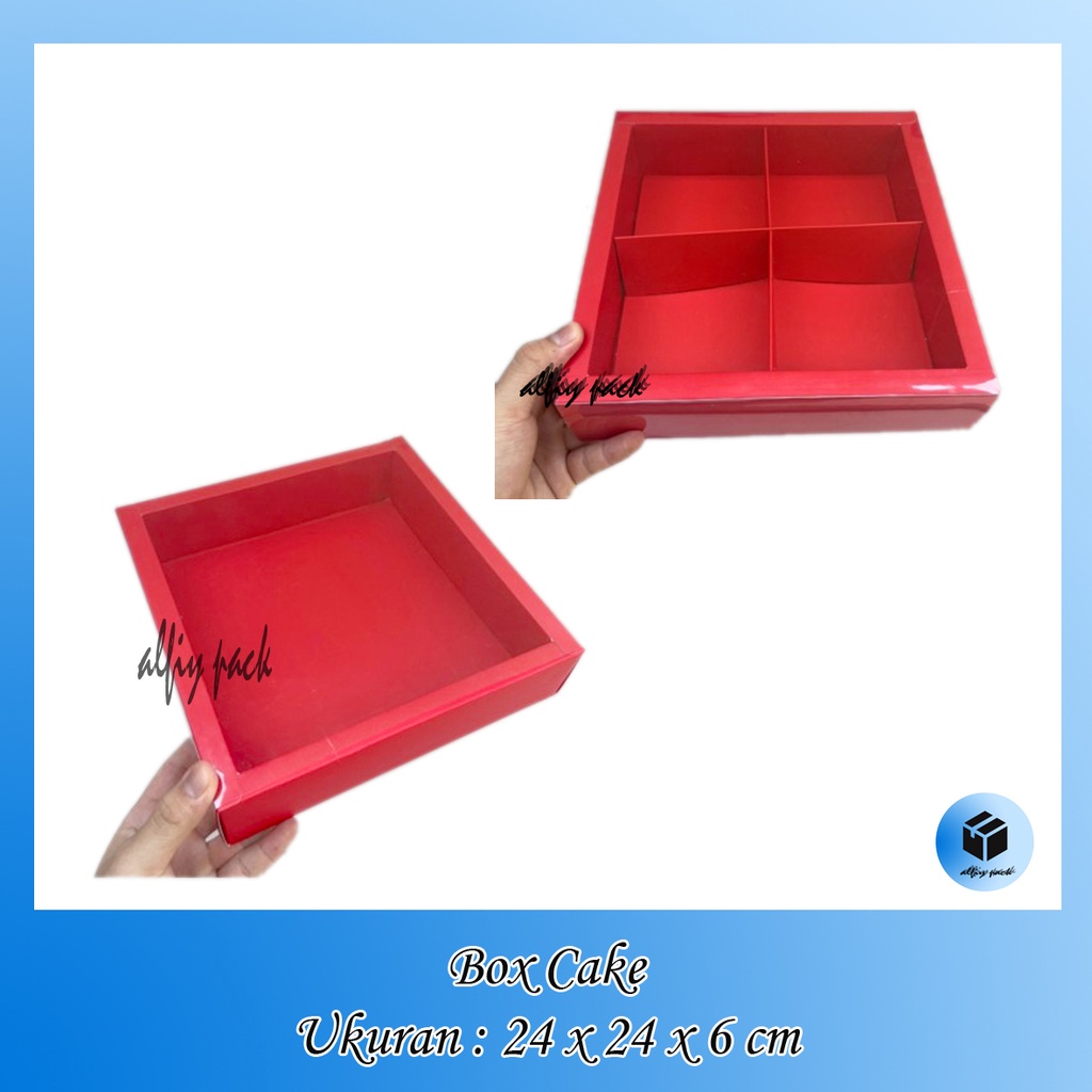 

1pack isi 5pcs DUS MERAH UKURAN 22X22X6 CM TUTUP MIKA POLOS SLIDING BOX DESSERT CAKE SEKAT 4 RED KOTAK KEMASAN HAMPERS NATAL IMLEK