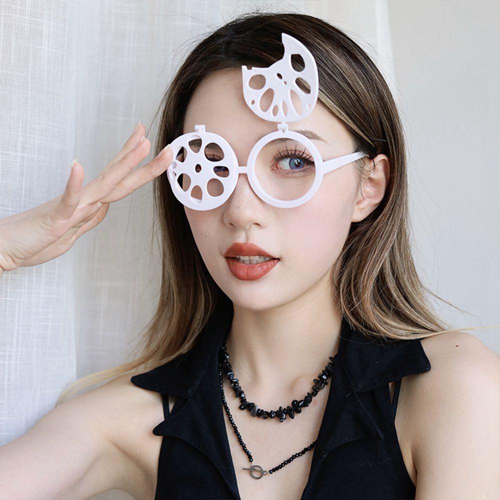 [Elegan] Lotus Root Kacamata Hadiah Lucu Halloween Berdandan Halloween Dekorasi Kacamata Kacamata Bingkai Kacamata Dekorasi Kacamata Lucu