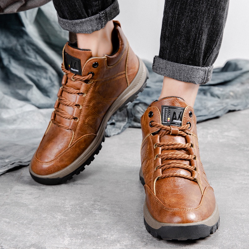 COD Sepatu Pria Mendaki Gunung Hiking Olahraga Nyaman High Top Tali Casual Outdoor Touring Cowok Dewasa 159