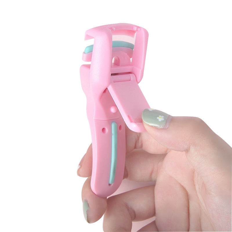 Portable Plastic Mini Handhold Eyelash Clip,Eyelashes Curler Clip Silicone Pad Makeup Tools